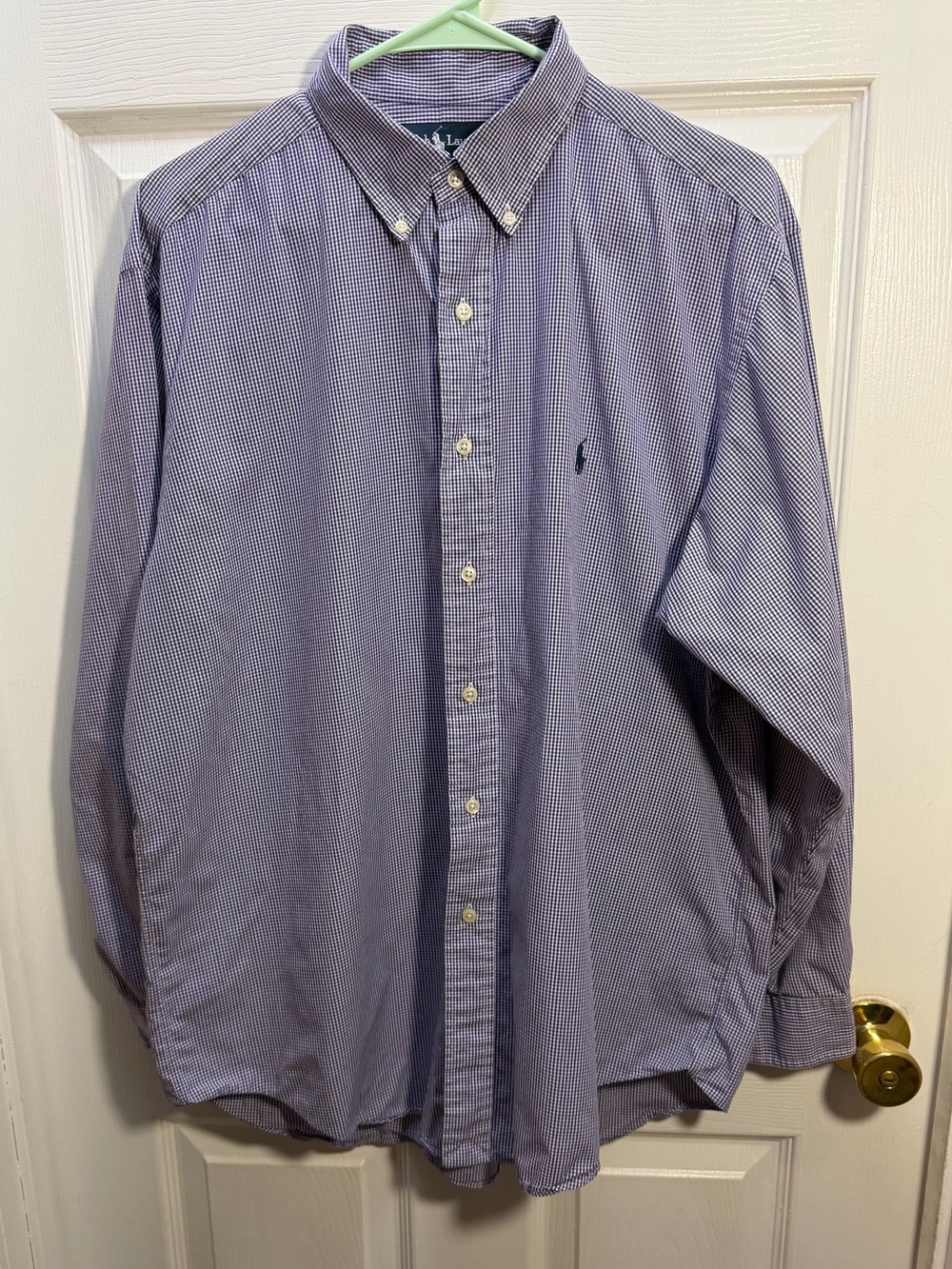 Ralph Lauren Purple Micro-Check Button-Down Dress Shirt